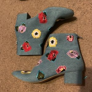 Betsey Johnson Floral Booties